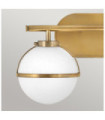 Wall light Bathroom Hinkley Steel, transparent grained glass Brass Heritage