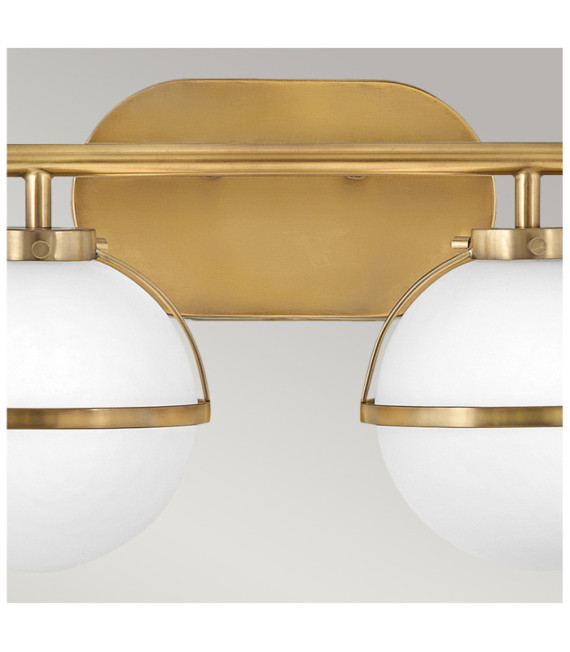 Wall light Bathroom Hinkley Steel, transparent grained glass Brass Heritage