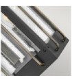 Hinkley outdoor wall light Aluminum, brass, clear seeded glass Textured black with burnished bronze