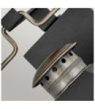Hinkley outdoor wall light Aluminum, brass, clear seeded glass Textured black with burnished bronze