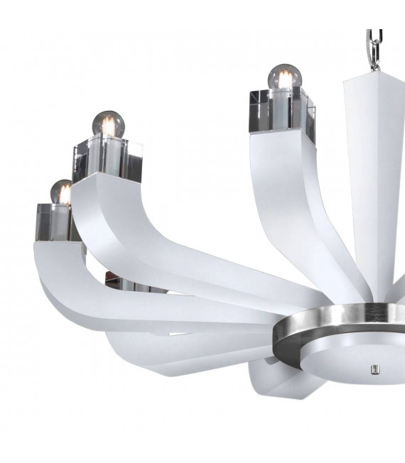 Design Kronleuchter RIVIERA weiß 10 Glühbirnen
