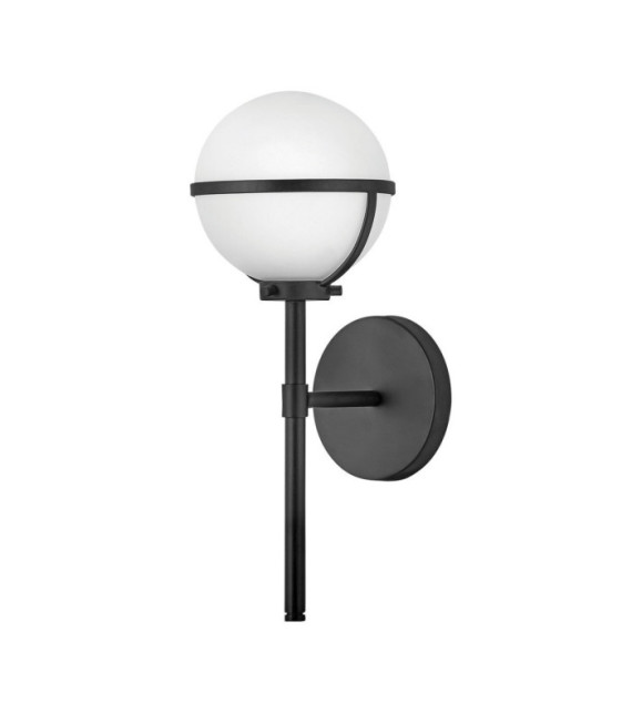 Hinkley Aplique de baño de cristal opalino, acero negro