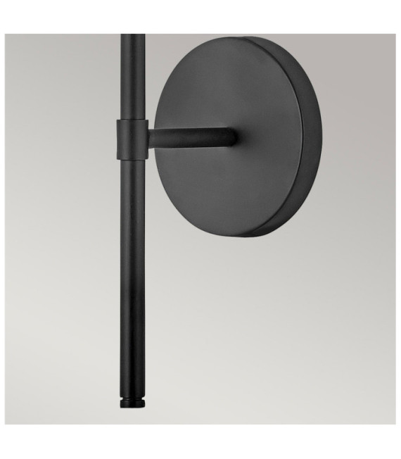 Hinkley Bathroom Wall Light Opal Glass, Black Steel
