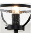 Wall light Bathroom Hinkley Steel, transparent grained glass Black