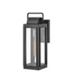Hinkley exterior wall light Transparent glass, Black aluminum