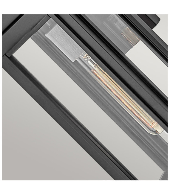 Hinkley exterior wall light Transparent glass, Black aluminum