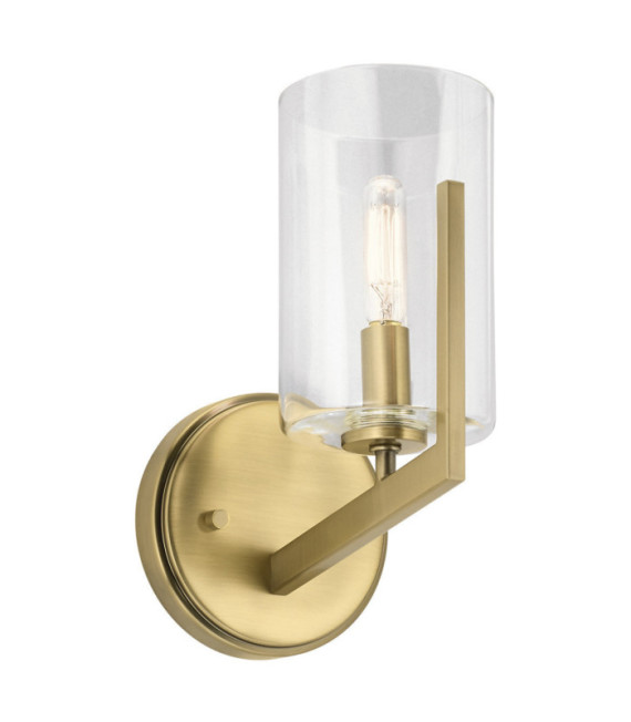Kichler Wandleuchte Klares Glas, Stahl Gebürstetes Naturmessing