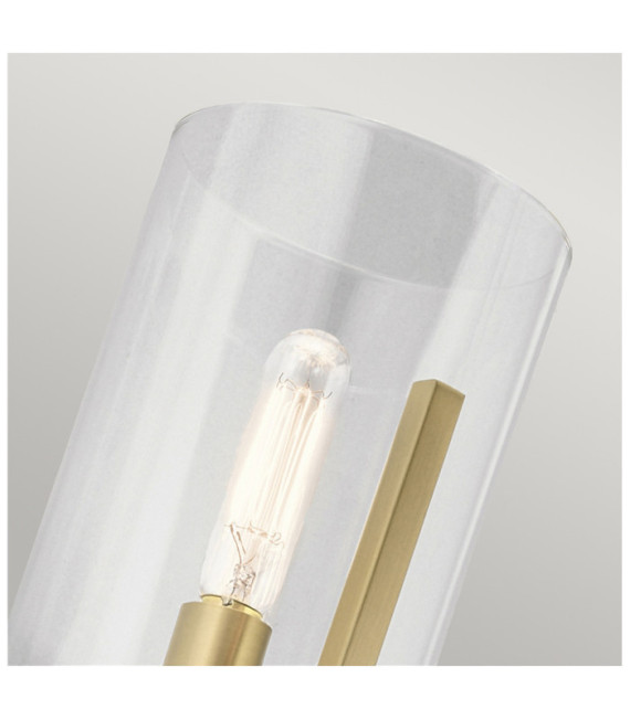 Aplique Kichler Vidrio transparente, acero Latón natural cepillado