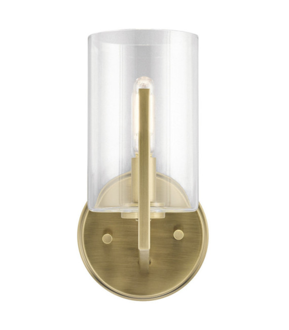 Lampada da parete Kichler Vetro trasparente, acciaio Ottone naturale spazzolato