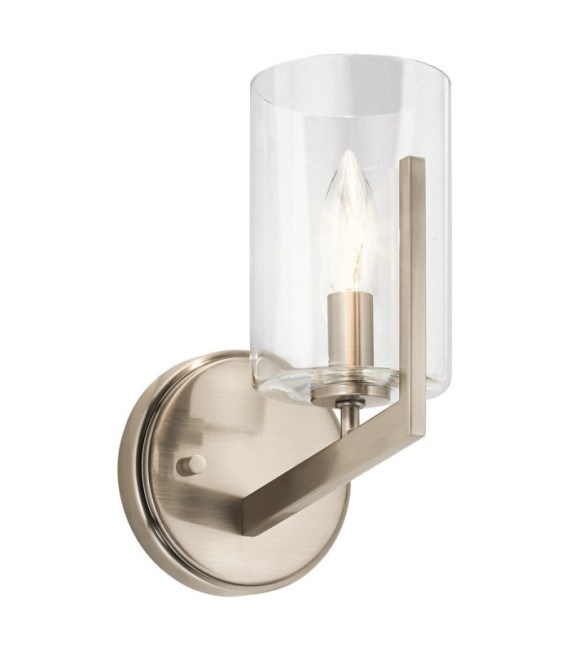 Kichler aplique Vidrio transparente, acero Classic Pewter