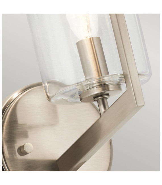 Kichler aplique Vidrio transparente, acero Classic Pewter