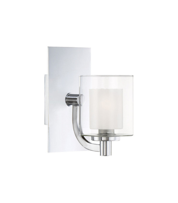 Quoizel wall light Steel, opal, transparent glass Polished chrome