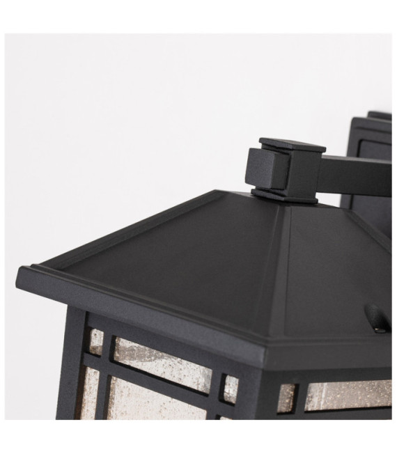 Quoizel aplique exterior Aluminio, cristal granulado transparente Negro