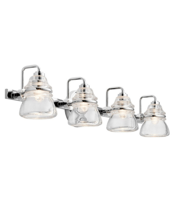 Kichler Bathroom Wall Light Glass, Polished Chrome Steel