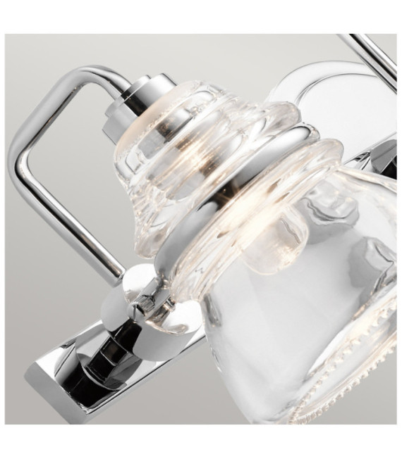 Applique murale Salle de bains Kichler Verre,Acier Chrome poli