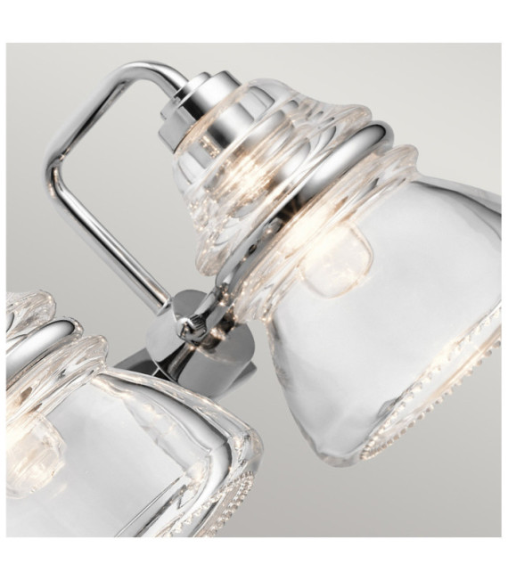Applique murale Salle de bains Kichler Verre,Acier Chrome poli