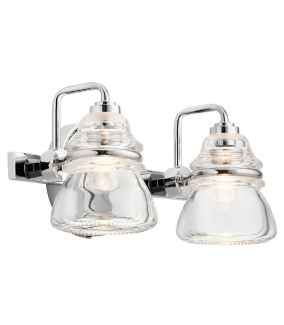 Lampada da parete per bagno Kichler in vetro, acciaio cromato lucido