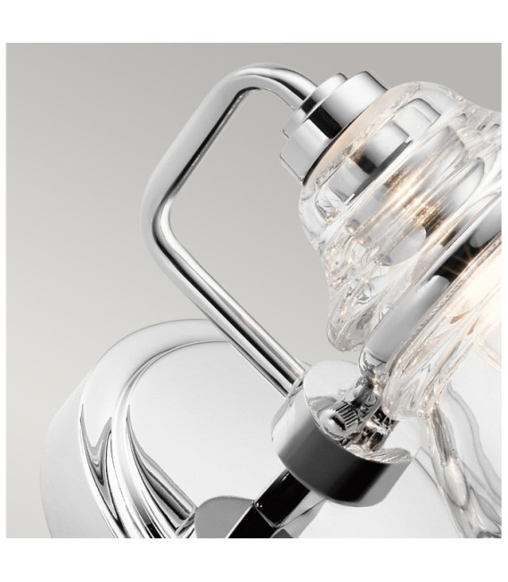 Lampada da parete per bagno Kichler in vetro, acciaio cromato lucido