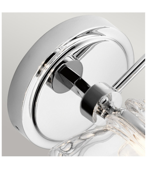 Lampada da parete per bagno Kichler in vetro, acciaio cromato lucido