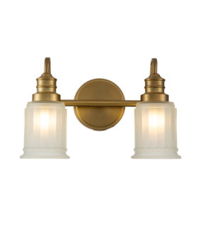 Lampada da parete Quoizel Vetro, Acciaio Ottone spazzolato