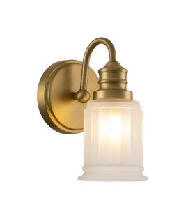 Quoizel Wandleuchte Glas, Stahl Gebürstetes Messing
