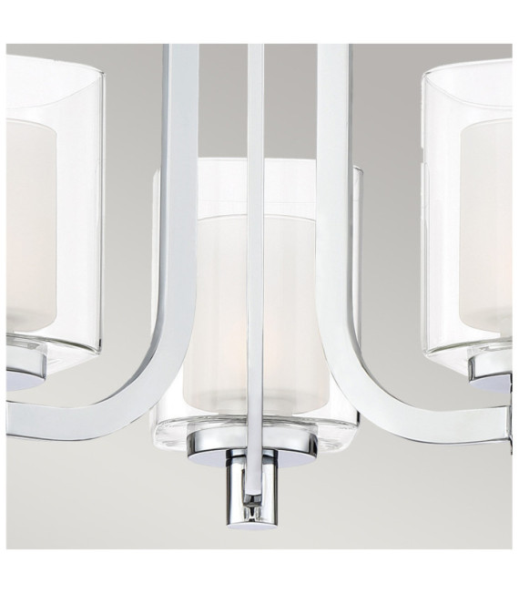 Quoizel wall light Steel, opal, transparent glass Polished chrome