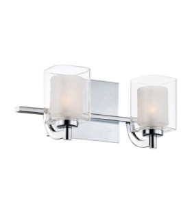 Aplique Quoizel Acero, opalino, vidrio transparente Cromo pulido