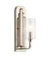 Applique murale Kichler Acier,verre cannelé transparent Nickel poli