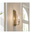 Kichler wall light Steel, transparent fluted glass Brushed natural brass