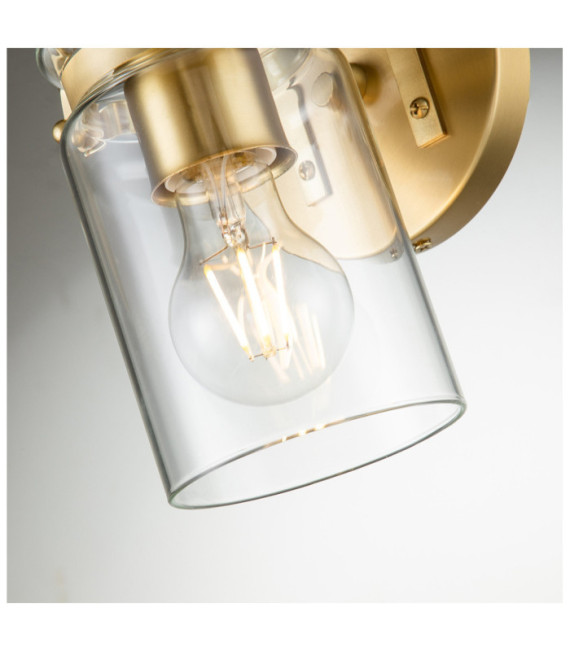 Lampada da parete Kichler Vetro trasparente, acciaio Ottone spazzolato