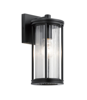 Lampada da parete per esterni Kichler Vetro trasparente, alluminio, acciaio Nero