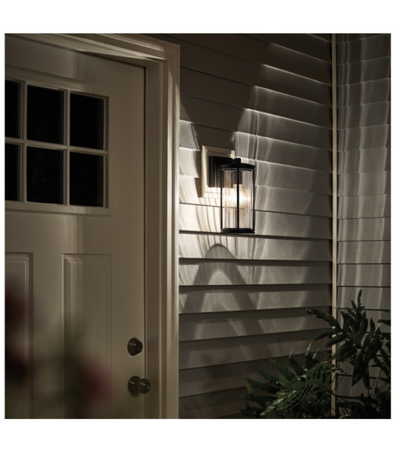 Kichler exterior wall light Transparent glass, aluminum, steel Black