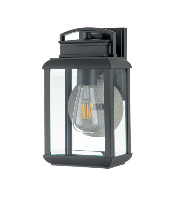 Lampada da parete per esterni Quoizel Alluminio, rame, acciaio, vetro trasparente molato Grafite con riflettore in stagno
