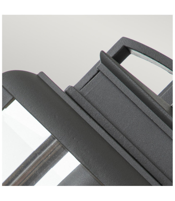 Quoizel exterior wall light Aluminum, copper, steel, transparent beveled glass Graphite with tin reflector