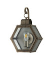 Quoizel exterior wall light Aluminum, steel, brass, transparent grained glass Burnished bronze