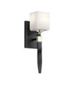 Kichler Wall Light Opal Glass, Black Steel