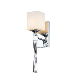 Lampada da parete Kichler Vetro opale, Acciaio cromato lucido