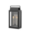 Hinkley exterior wall light Transparent glass, Black aluminum