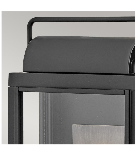 Hinkley exterior wall light Transparent glass, Black aluminum
