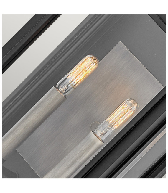 Hinkley exterior wall light Transparent glass, Black aluminum