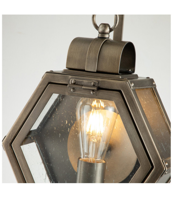 Quoizel exterior wall light Aluminum, steel, brass, transparent grained glass Burnished bronze