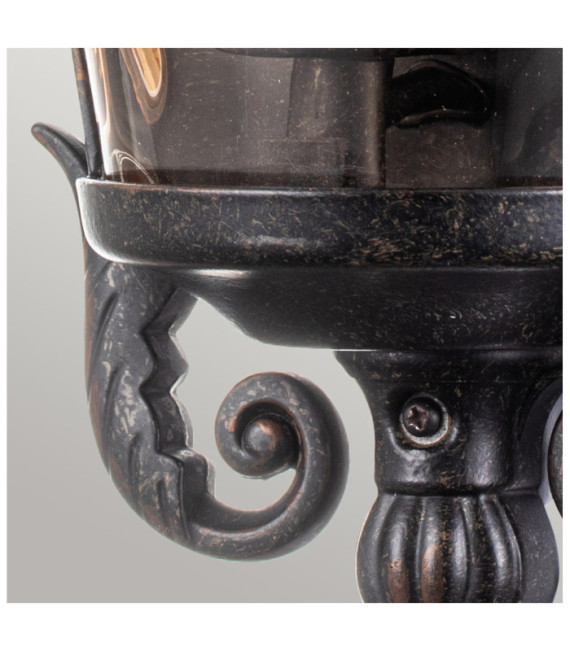 Lampada da parete per esterni Baltimora Alluminio, vetro colorato ambra Bronzo patinato