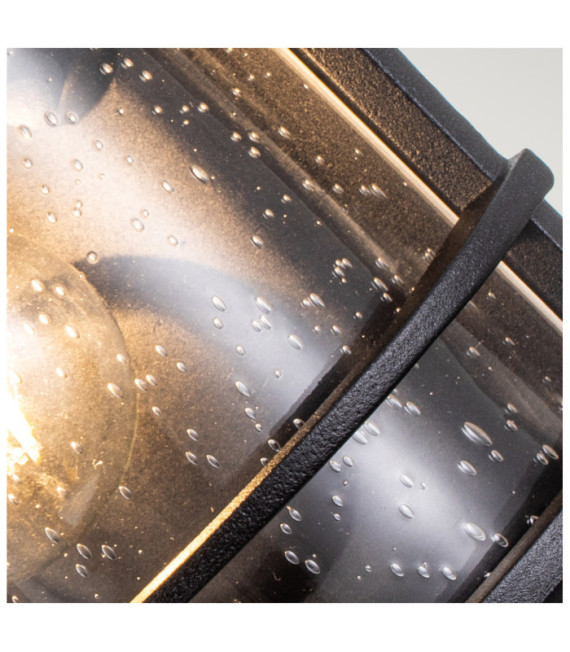 Außenwandleuchte Feiss Aluminium, Stahl, transparentes, genarbtes Glas Strukturiertes Schwarz