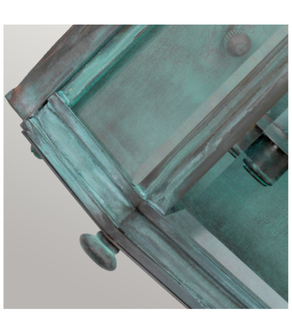 Holborn aplique de exterior Vidrio transparente, Latón Verdigris