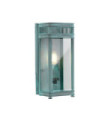 Holborn outdoor wall light Transparent glass, Verdigris brass