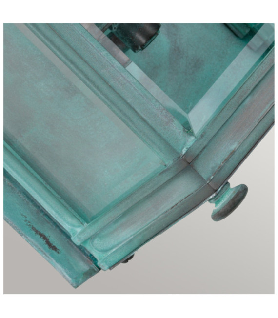Holborn aplique de exterior Vidrio transparente, Latón Verdigris