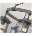 Hinkley outdoor pendant light Transparent seeded glass, aged zinc aluminum and driftwood gray