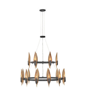Suspension Hinkley Aluminium,résine,acier Noir de carbone avec or de luxe