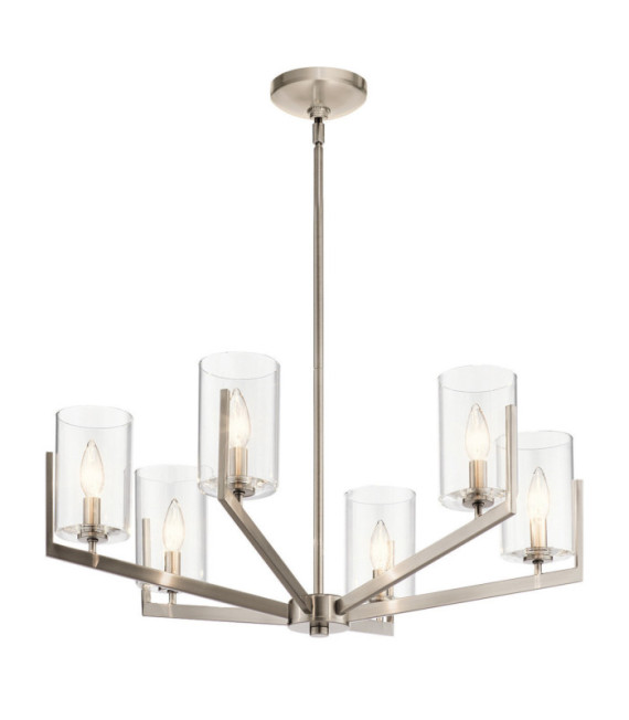 Kichler Pendant Light Steel,Clear Glass Classic Pewter