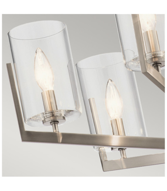 Suspension Kichler Acier,Verre Transparent Étain classique